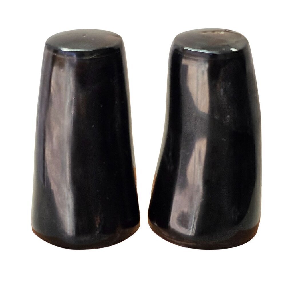 West Elm Buffalo Horn Salt & Pepper Shakers Handmade Natural Horn NIB